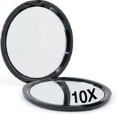 Compacte ronde spiegel met 10x vergroting