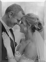 Trouwen - Bruid & bruidegom - Huwelijkscadeau - Bruiloft - Gepersonaliseerd huwelijkscadeau - Jubileum - Trouwfoto in spiegel - Tekst in spiegel