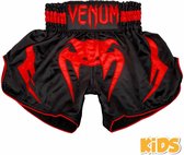 Venum Kids BANGKOK INFERNO Muay Thai Short Zwart Rood Kids - 10 Jaar