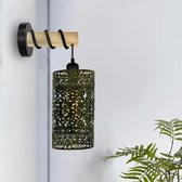 Moderne massief houten arm metalen holle gecombineerde bewaker hangende lichte kooi binnenwandlamp