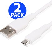 2x Micro-USB Oplaadkabel - Fast Charging - 2x Sneller Opladen - 3 Meter Laadkabel - Wit