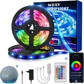 15M Wifi LED Strip, WEILY 15M Flexibele Kleur Veranderende Smart RGB Telefoon Controle Led Light Strip [Energie-efficiëntieklasse A+++]