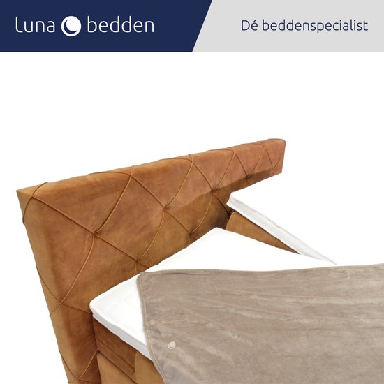 Luna Bedden - Boxspring Amsterdam - 180x210 Compleet Antraciet Elektrisch verstelbaar & Tv-lift