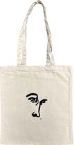 Sayyara Tote bag - Katoenen tas - Schoudertas - Handtas - Canvas - Biologisch katoen - Milieuvriendelijk - Portret - Dames - Heren - Naturel