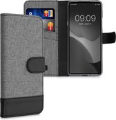 kwmobile telefoonhoesje geschikt voor Motorola Edge 30 Pro / Edge Plus 2022 / Edge X30 - Hoesje met pasjeshouder in grijs / zwart - Case met portemonnee