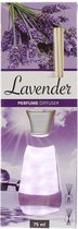 Geurverspreider - Lavendel - In glazen flesje Met houten geurstokjes - 75ML - Lavender