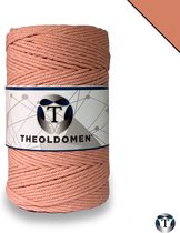 Macramé Koord | Zalmroze | 200 meter | 100% Katoen | Macramé Touw | Macramé | Voor Macramé Plantenhanger | Wandkleed | Dromenvanger | Triple Twist | DIY | Touw | 3mm | TheOldOmen |