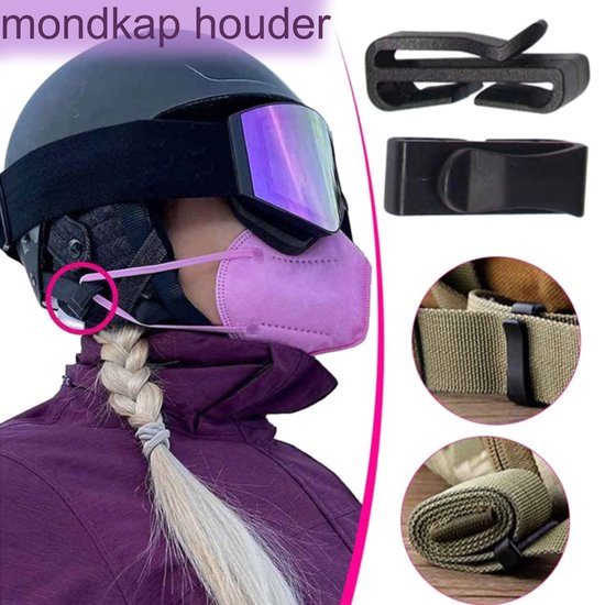 Mondkapjes houder wintersporthelm - mondmasker houder skihelm - skihelm  clips voor... | bol.com