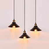 Loft Home Lampen Set Van 3 | Industriele Hanglamp | Plafondlap | 3 Stuks | Verlichting | Vintage | Licht | Sfeer | Industrieel | Zwart