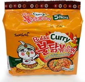 SamYang Hot Chicken Curry Ramen Extremely Spicy Noodles (5x140 g) Pikante Noedels - Korean Instant Spicy Curry Noedels
