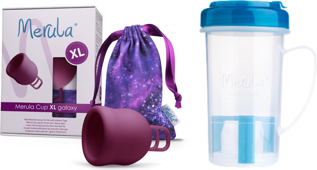 Merula Menstruatiecup + Cupscup XL Galaxy paars