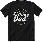 Fishing Dad - Vissen T-Shirt | Groen | Grappig Verjaardag Vis Hobby Cadeau Shirt | Dames - Heren - Unisex | Tshirt Hengelsport Kleding Kado - Zwart - 3XL