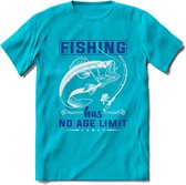 Fishing Has No Age Limit - Vissen T-Shirt | Blauw | Grappig Verjaardag Vis Hobby Cadeau Shirt | Dames - Heren - Unisex | Tshirt Hengelsport Kleding Kado - Blauw - 3XL