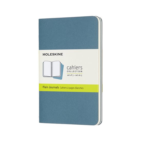 Moleskine Cahier Journals Pocket Blanco Blauw set van 3