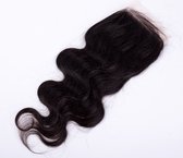 Human hair body wave lace closure 6x6 16 inch