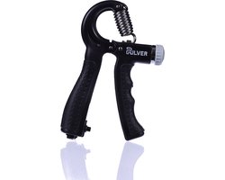 Pulver - Handtrainer 10 to 60kg met Vingertrainer - Handknijper - Knijphalter - Armtrainer – Gewichten - Hand knijper set - Handgripper - Hand gripper - grip - Onderarm trainer - Buigveer – Grip Trainer - Vinger - Hand spier - Fitness - Zwart