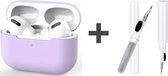 Apple Airpods pro case inclusief schoonmaakset // gekleurde airpods pro case paars met cleaningset // gekleurde softcase // airpods pro hoesje kleur // siliconen hoesje Airpods pro