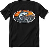 Fishing - Vissen T-Shirt | Grappig Verjaardag Vis Hobby Cadeau Shirt | Dames - Heren - Unisex | Tshirt Hengelsport Kleding Kado - Zwart - S