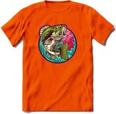 Vissen T-Shirt | Grappig Verjaardag Vis Hobby Cadeau Shirt | Dames - Heren - Unisex | Tshirt Hengelsport Kleding Kado - Oranje - XL