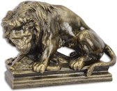 Gietijzeren beeld - Leeuw met varken - Vintage sculptuur - Bruin