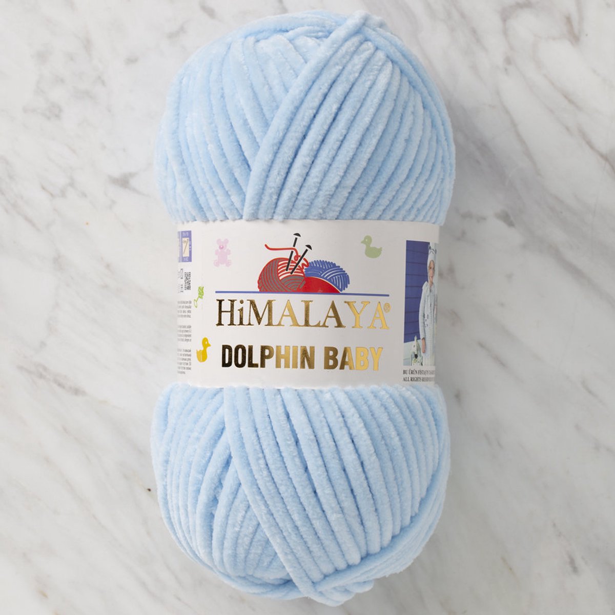 Himalaya Dolphin Baby 80306 Lichtblauw Fluwelen Garen, Breien en Haken, 100g, Super Zacht, Fluweel Breigaren, Volumineuze Pluche, Schijnen Fluweelachtig, Chenille Dolfijn Baby Wol, Amigurumi, Velluto Velours, Breiwol, Haakgaren, Kind Deken