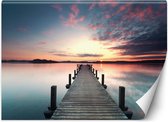 Trend24 - Behang - Pier Over Het Water - Vliesbehang - Fotobehang Natuur - Behang Woonkamer - 100x70 cm - Incl. behanglijm