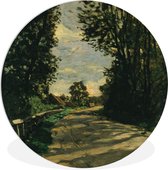 WallCircle - Wandcirkel 30x30 - The road to the Saint Simon farm - Schilderij van Claude Monet - Ronde schilderijen woonkamer - Wandbord rond - Muurdecoratie cirkel - Kamer decoratie binnen - Wanddecoratie muurcirkel - Woonaccessoires
