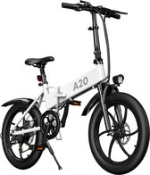 Stay-on ADO A20 E Bike Elektrische Vouwfiets Shimano 7 Versnellingen 20 Inch Wit