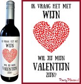 Wijnetiket Valentijnsdag - Wijnlabel Valentijn cadeautje voor hem en haar - Wijn cadeau - Wijncadeau - Wijnkado - Wijn kado