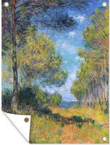 Tuinposter - Tuindoek - Tuinposters buiten - Pad bij Varengeville - Schilderij van Claude Monet - 90x120 cm - Tuin