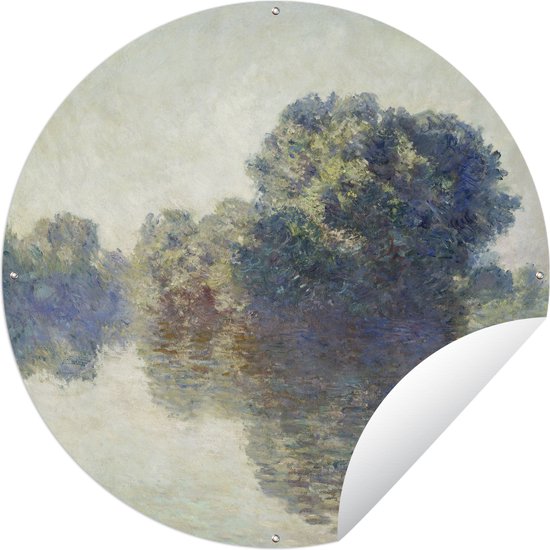 Tuincirkel The seine near Giverny - Schilderij van Claude Monet - 60x60 cm - Ronde Tuinposter - Buiten
