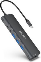 Sounix USB C Hub - 6 in 1 Docking Station - 4K HDMI - 3*USB 3.0 - USB C Oplader 100W - Kabel van 30cm - USB C Data - UCX63001