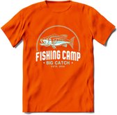 Vissen T-Shirt | Grappig Verjaardag Vis Hobby Cadeau Shirt | Dames - Heren - Unisex | Tshirt Hengelsport Kleding Kado - Oranje - L