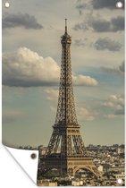 Tuinposters buiten De Eiffeltoren met een uitzicht over Parijs - 60x90 cm - Tuindoek - Buitenposter