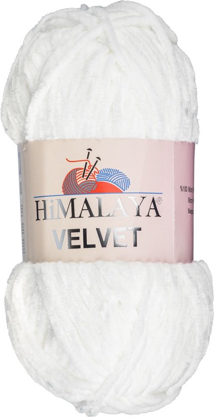 Himalaya VELVET Fils à coudre Fil de velours Wit , Tricot et Crochet, 100  g, super