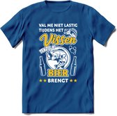 Val Me Niet Lastig Tijdens Het Vissen T-Shirt | Geel | Grappig Verjaardag Vis Hobby Cadeau Shirt | Dames - Heren - Unisex | Tshirt Hengelsport Kleding Kado - Donker Blauw - M