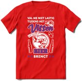 Val Me Niet Lastig Tijdens Het Vissen T-Shirt | Paars | Grappig Verjaardag Vis Hobby Cadeau Shirt | Dames - Heren - Unisex | Tshirt Hengelsport Kleding Kado - Rood - XL