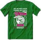 Val Me Niet Lastig Tijdens Het Vissen T-Shirt | Roze | Grappig Verjaardag Vis Hobby Cadeau Shirt | Dames - Heren - Unisex | Tshirt Hengelsport Kleding Kado - Donker Groen - M