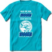 Als Ze Me Missen Dan Ben Ik Vissen T-Shirt | Blauw | Grappig Verjaardag Vis Hobby Cadeau Shirt | Dames - Heren - Unisex | Tshirt Hengelsport Kleding Kado - Blauw - M