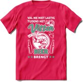 Val Me Niet Lastig Tijdens Het Vissen T-Shirt | Aqua | Grappig Verjaardag Vis Hobby Cadeau Shirt | Dames - Heren - Unisex | Tshirt Hengelsport Kleding Kado - Roze - M