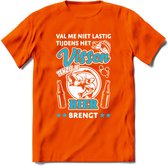 Val Me Niet Lastig Tijdens Het Vissen T-Shirt | Blauw | Grappig Verjaardag Vis Hobby Cadeau Shirt | Dames - Heren - Unisex | Tshirt Hengelsport Kleding Kado - Oranje - XL