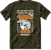 Val Me Niet Lastig Tijdens Het Vissen T-Shirt | Oranje | Grappig Verjaardag Vis Hobby Cadeau Shirt | Dames - Heren - Unisex | Tshirt Hengelsport Kleding Kado - Leger Groen - M