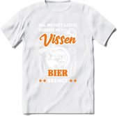 Val Me Niet Lastig Tijdens Het Vissen T-Shirt | Oranje | Grappig Verjaardag Vis Hobby Cadeau Shirt | Dames - Heren - Unisex | Tshirt Hengelsport Kleding Kado - Wit - 3XL