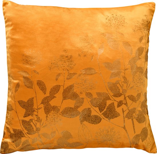 ROSALIE - Housse de coussin motif fleurs 45x45 cm Golden Glow - jaune