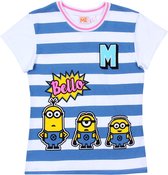 Wit-blauw gestreept T-shirt - MINIONS / XL