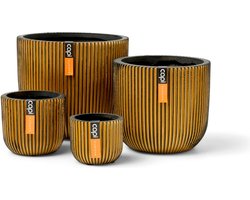 Capi Europe - Mix doos Pot bol Groove goud - Goud - Bloempotten voor binnen - 5 jaar garantie - Cadeauset