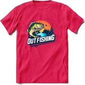 Fishing - Vissen T-Shirt | Beige | Grappig Verjaardag Vis Hobby Cadeau Shirt | Dames - Heren - Unisex | Tshirt Hengelsport Kleding Kado - Roze - XL