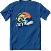 Fishing - Vissen T-Shirt | Beige | Grappig Verjaardag Vis Hobby Cadeau Shirt | Dames - Heren - Unisex | Tshirt Hengelsport Kleding Kado - Donker Blauw - XL