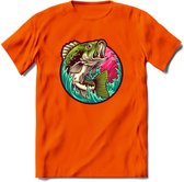 Vissen T-Shirt | Beige | Grappig Verjaardag Vis Hobby Cadeau Shirt | Dames - Heren - Unisex | Tshirt Hengelsport Kleding Kado - Oranje - 3XL