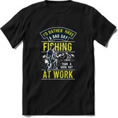 A bad Day Fishing - Vissen T-Shirt | Lime | Grappig Verjaardag Vis Hobby Cadeau Shirt | Dames - Heren - Unisex | Tshirt Hengelsport Kleding Kado - Zwart - M